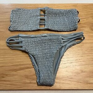 SHEIN Light Gray Bikini Set Small S